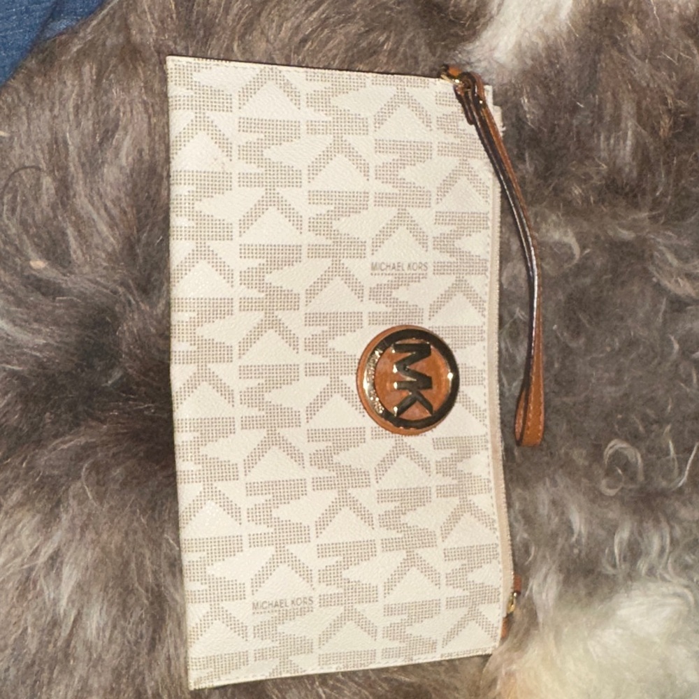 Michael Kors Tan Logo Wristlet
